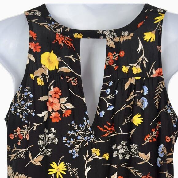 Old Navy Dark Cottage Shift Dress XL Y2K Black Floral Fairy Grunge Flowy - Picture 5 of 13